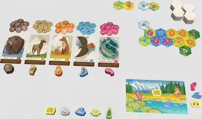 Matériel du jeu Cascadia Junior